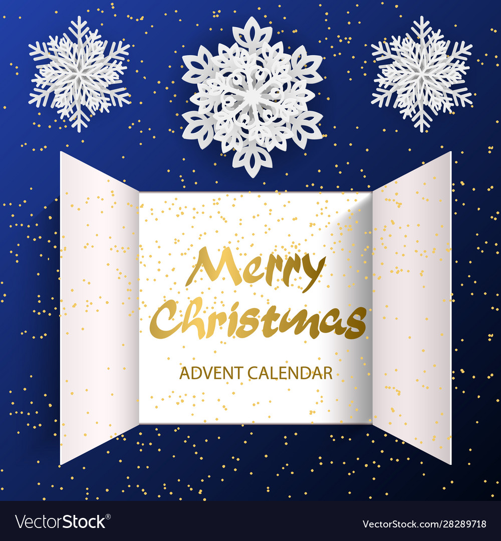 Advent calendar doors opening Royalty Free Vector Image