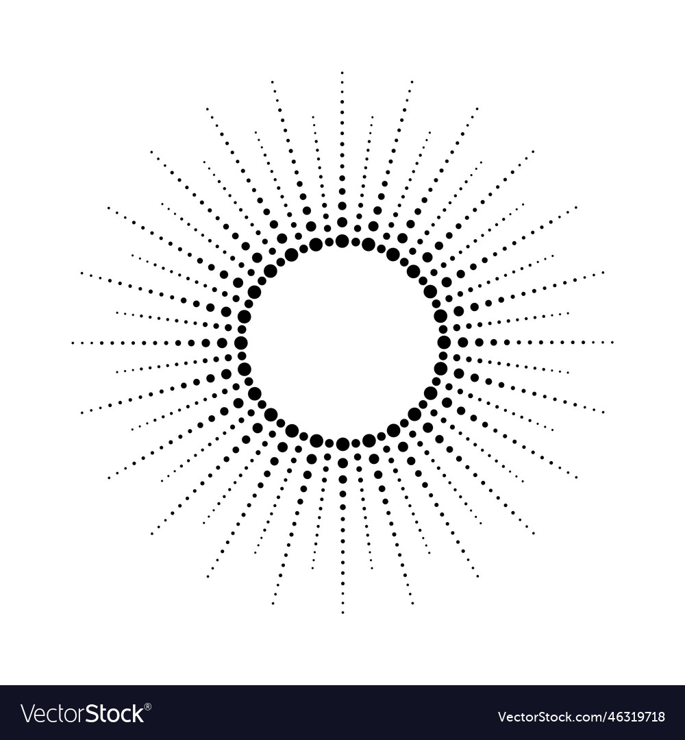 Black abstract circle frame halftone dots design
