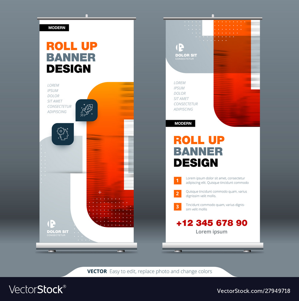 Business Roll Up Banner Stand Abstract Roll Up Vector Image