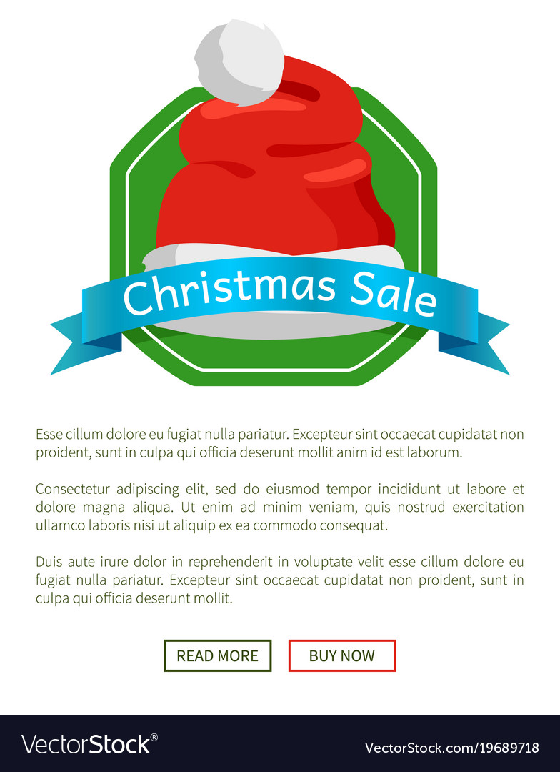 Christmas sale promo label with santa claus hat