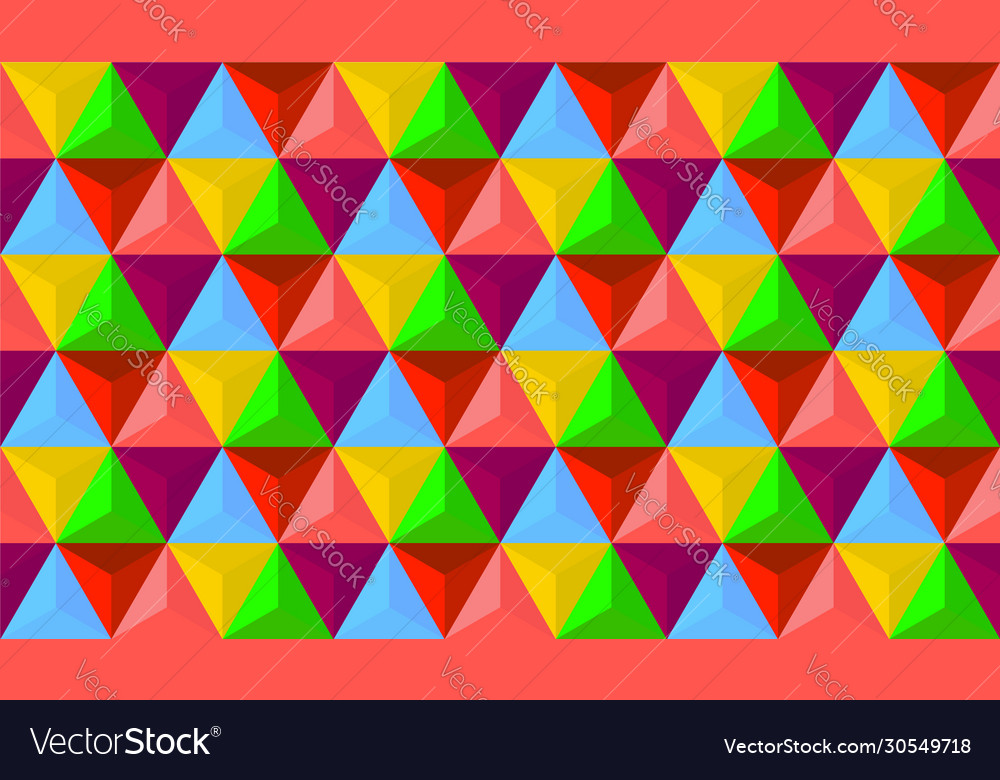Colorful abstract background 3d triangle pattern vector image Colorful abstract background 3d triangle pattern