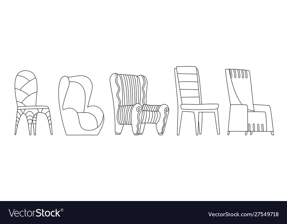 Coloring book page chair comfortable seat