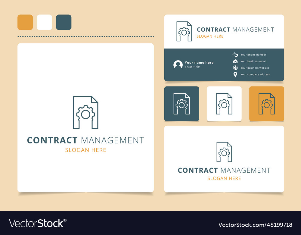 Contract management logo design with editable vector image Contract management logo design with editable