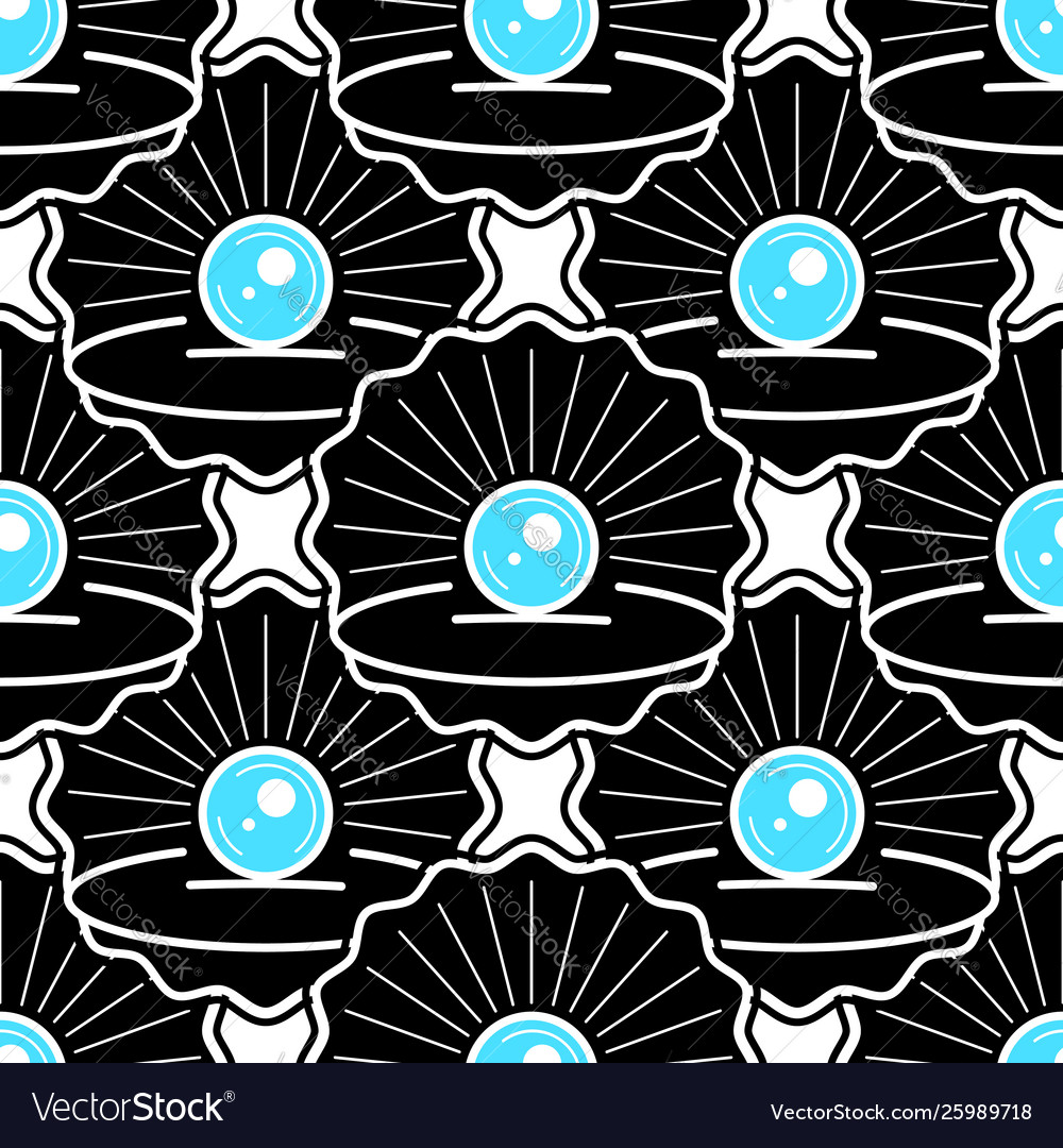 Cute skin seamless pattern with pearl ready