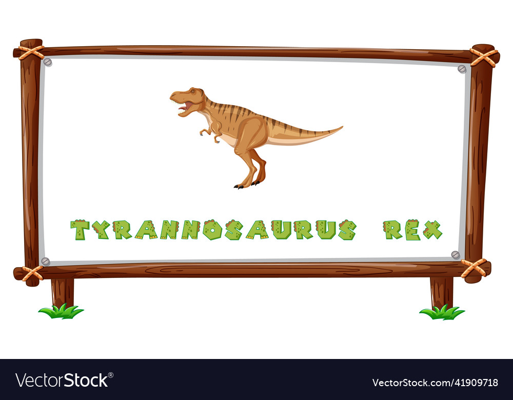 Frame template with dinosaurs and text Vector Image Frame template with dinosaurs and text