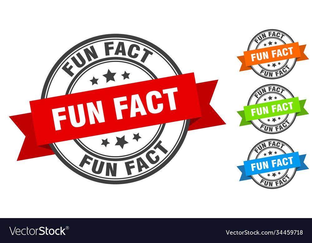 Fun fact stamp round band sign set label