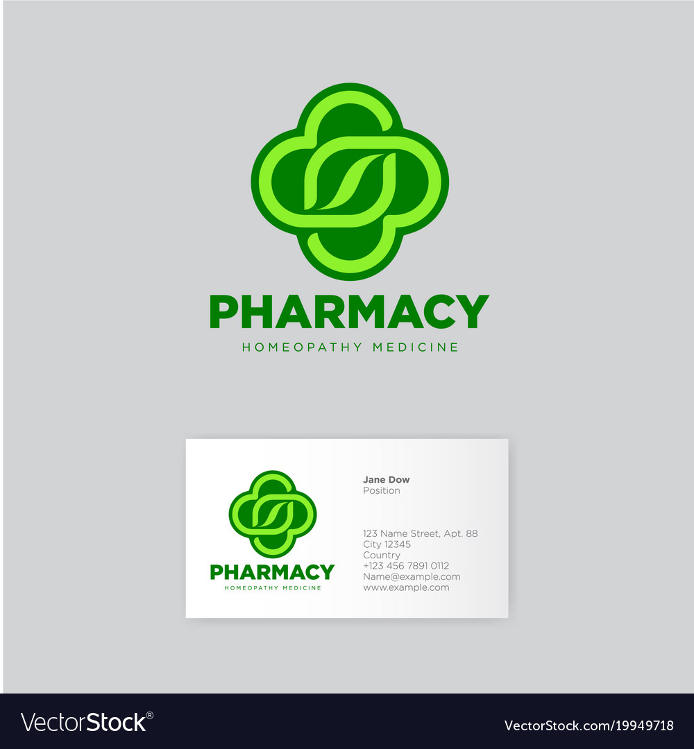 Herbal pharmacy homeopathy logo Royalty Free Vector Image