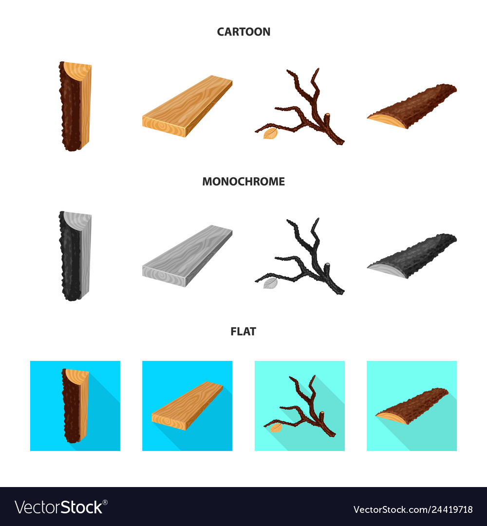 Isolated object of tree and raw logo set