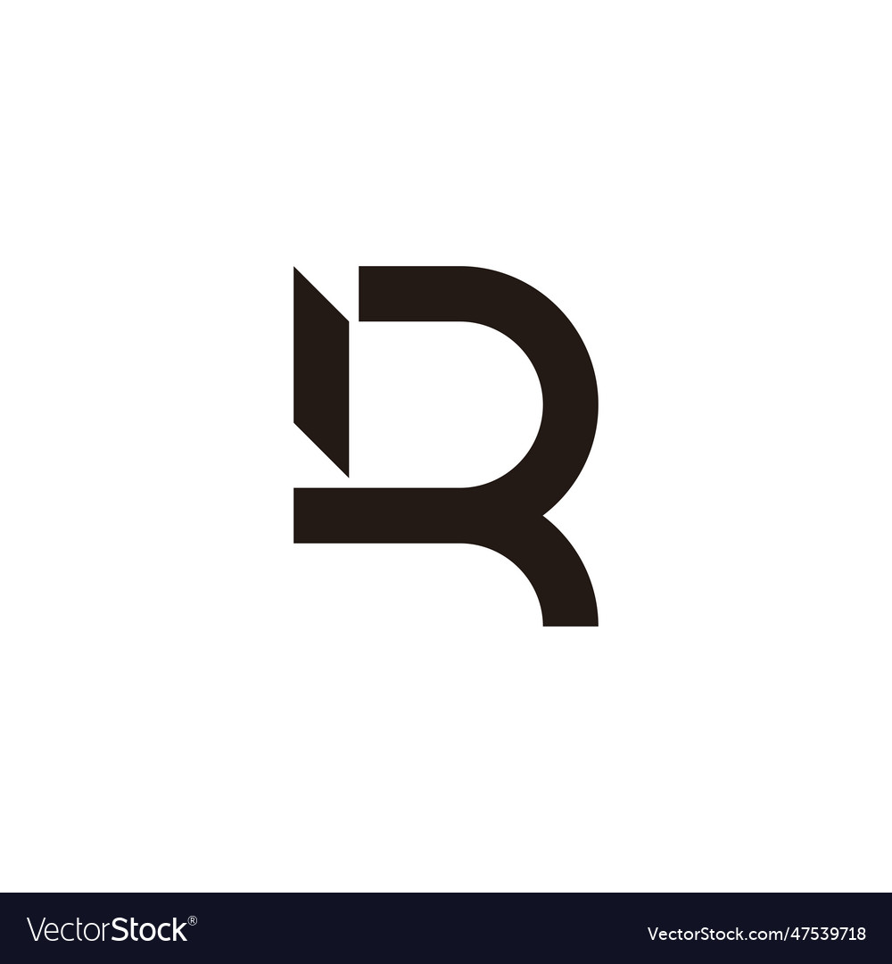 Letter r knife geometric symbol simple logo Vector Image