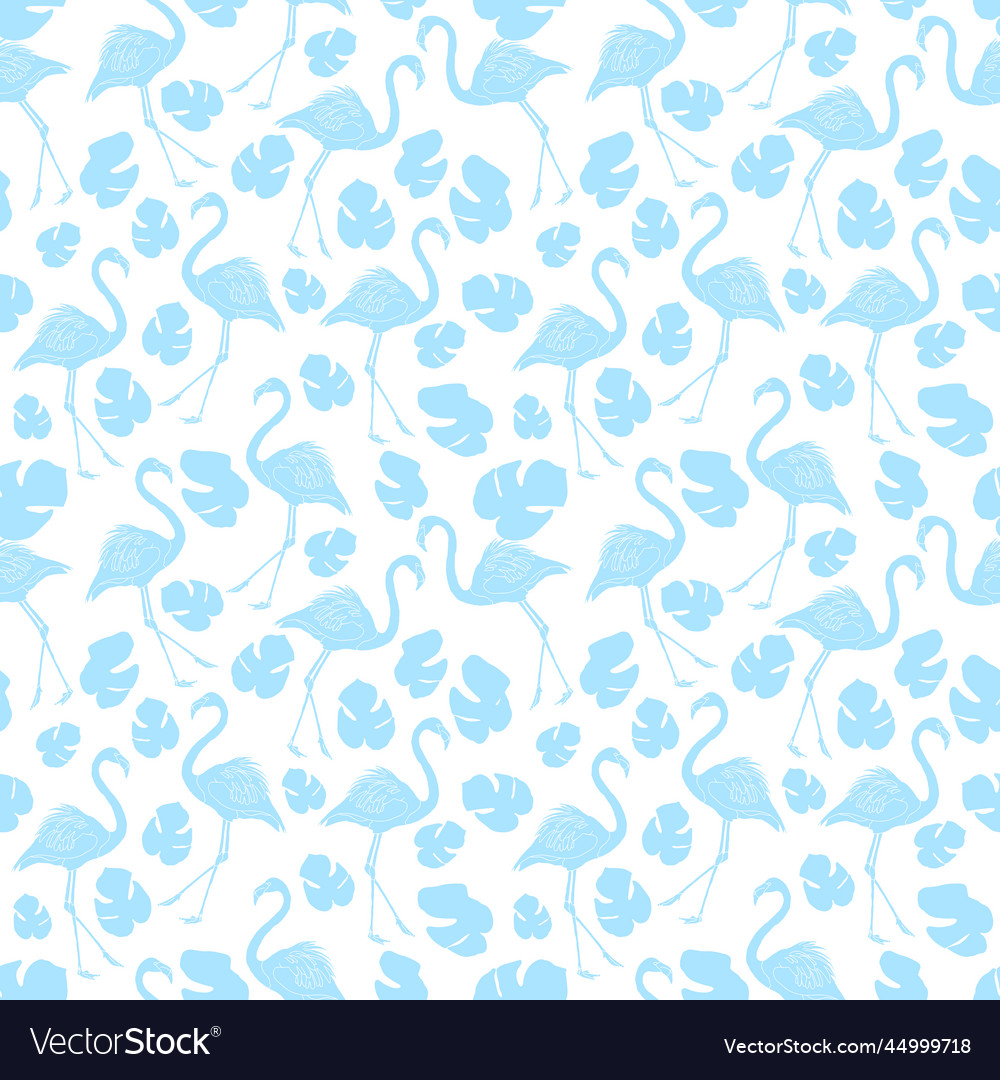 Light blue flamingo pattern background