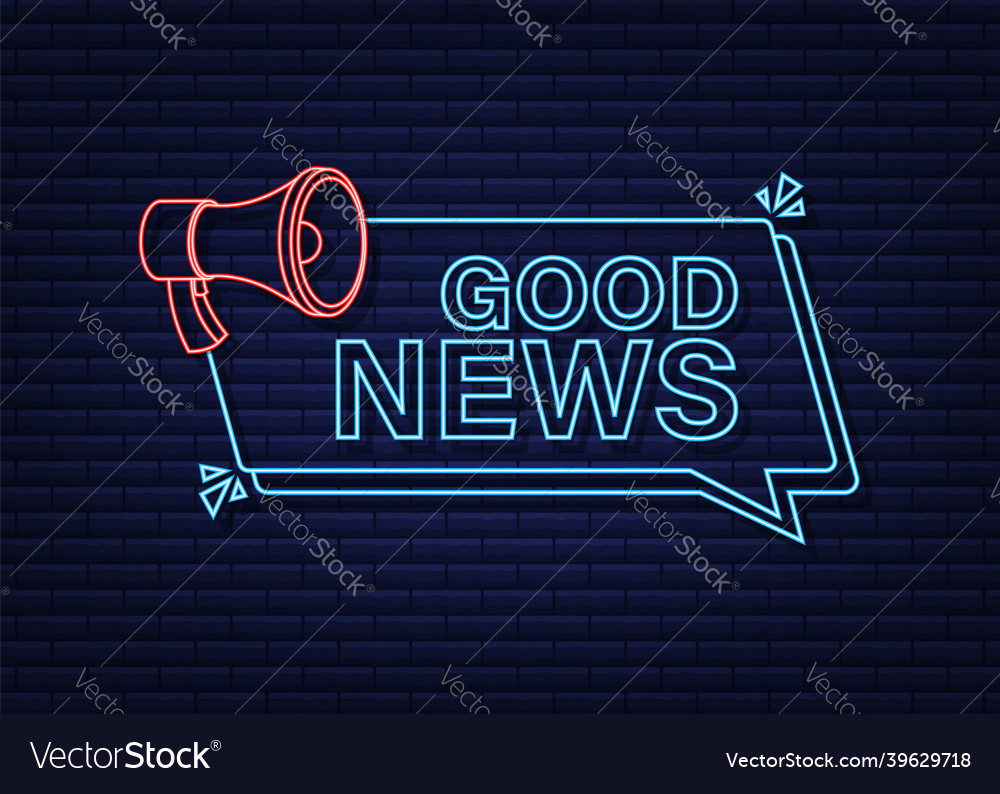 Megaphone with good news banner web