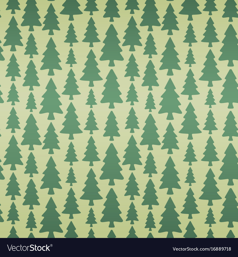 Seamless pattern with fir trees in retro colors