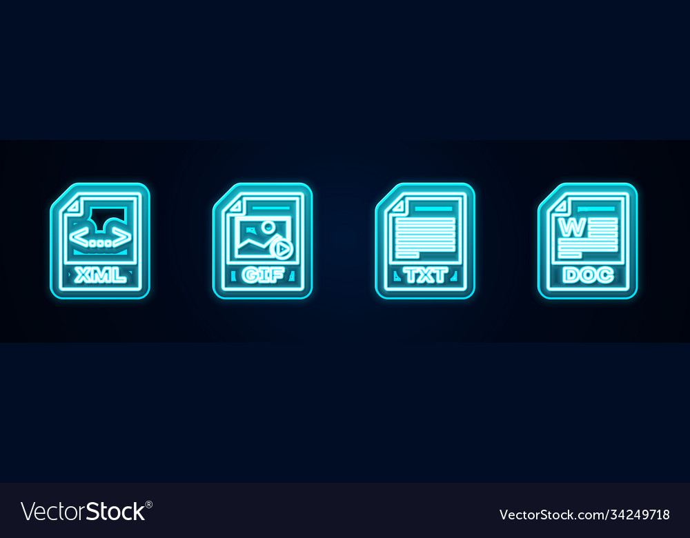 Zeile xml Datei Dokument gif txt und doc vector image Zeile xml Datei Dokument gif txt und doc