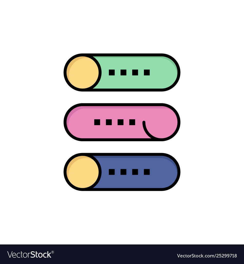 Setting device switch on off flat color icon vector image Setting device switch on off flat color icon