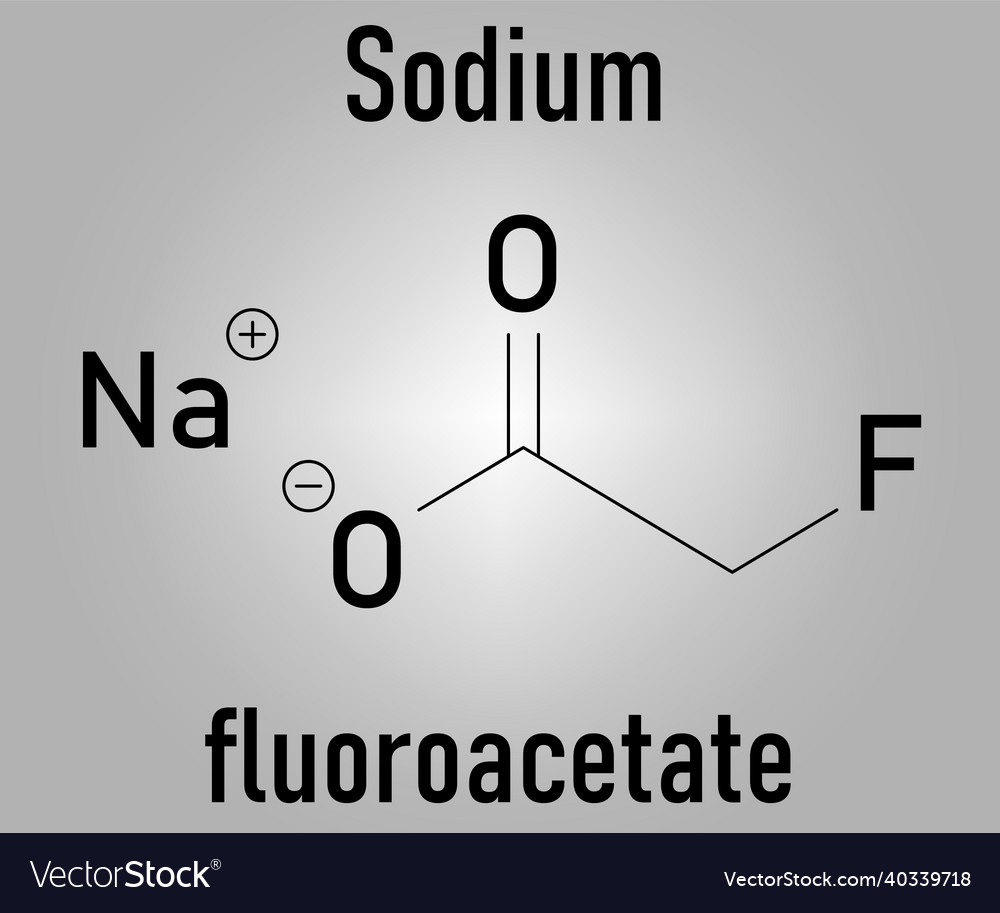 Sodium fluoroacetate molecule skeletal formula