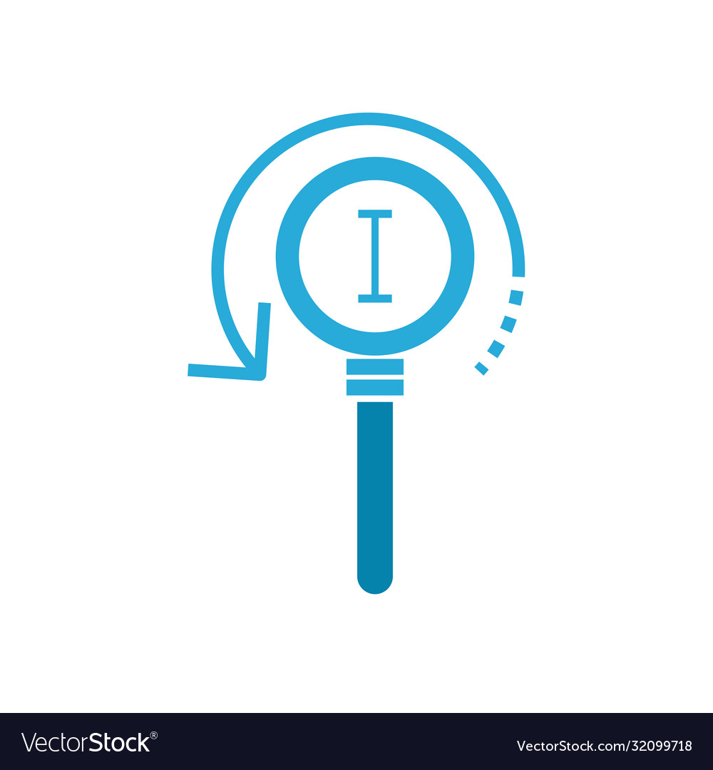 Text edit cursor line inside lupe flat style icon