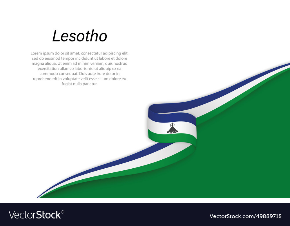 Wave flag of lesotho with copyspace background