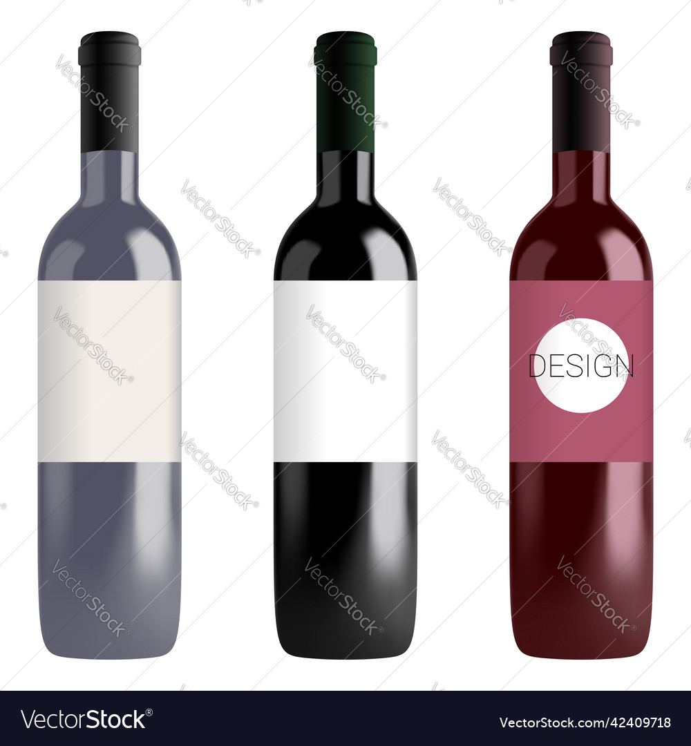 Wine bottle in mesh gradient style