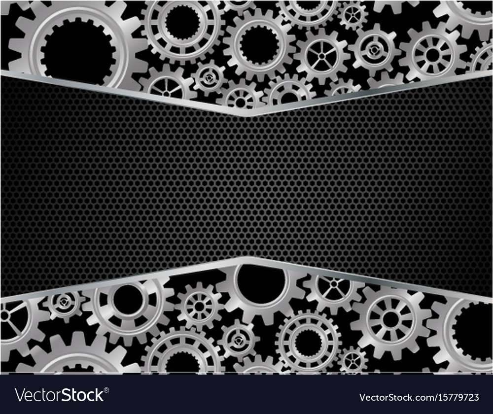 Abstract gears concept on black background