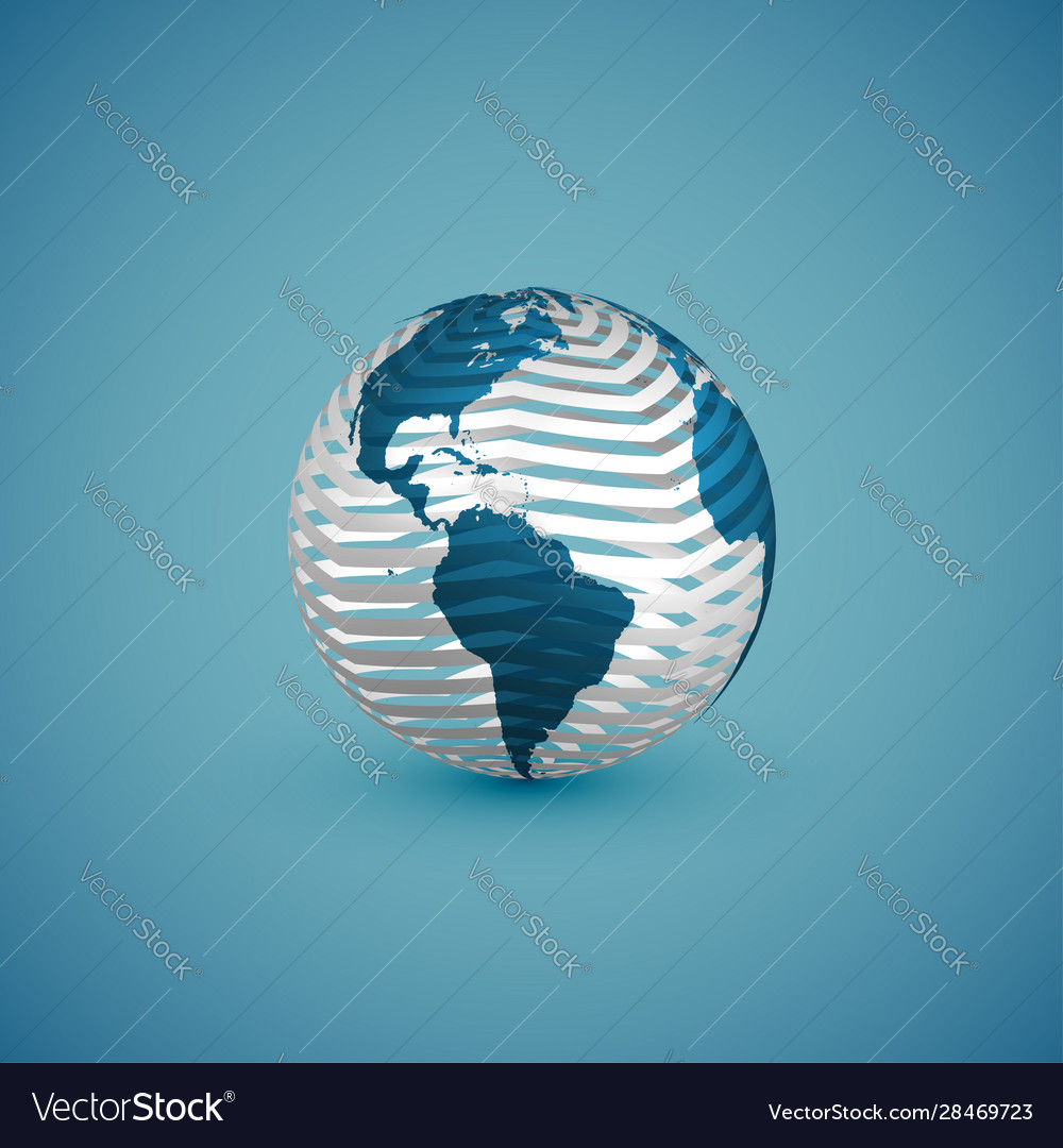 Blue globe map with pattern sphere vector image Blue globe map with pattern sphere