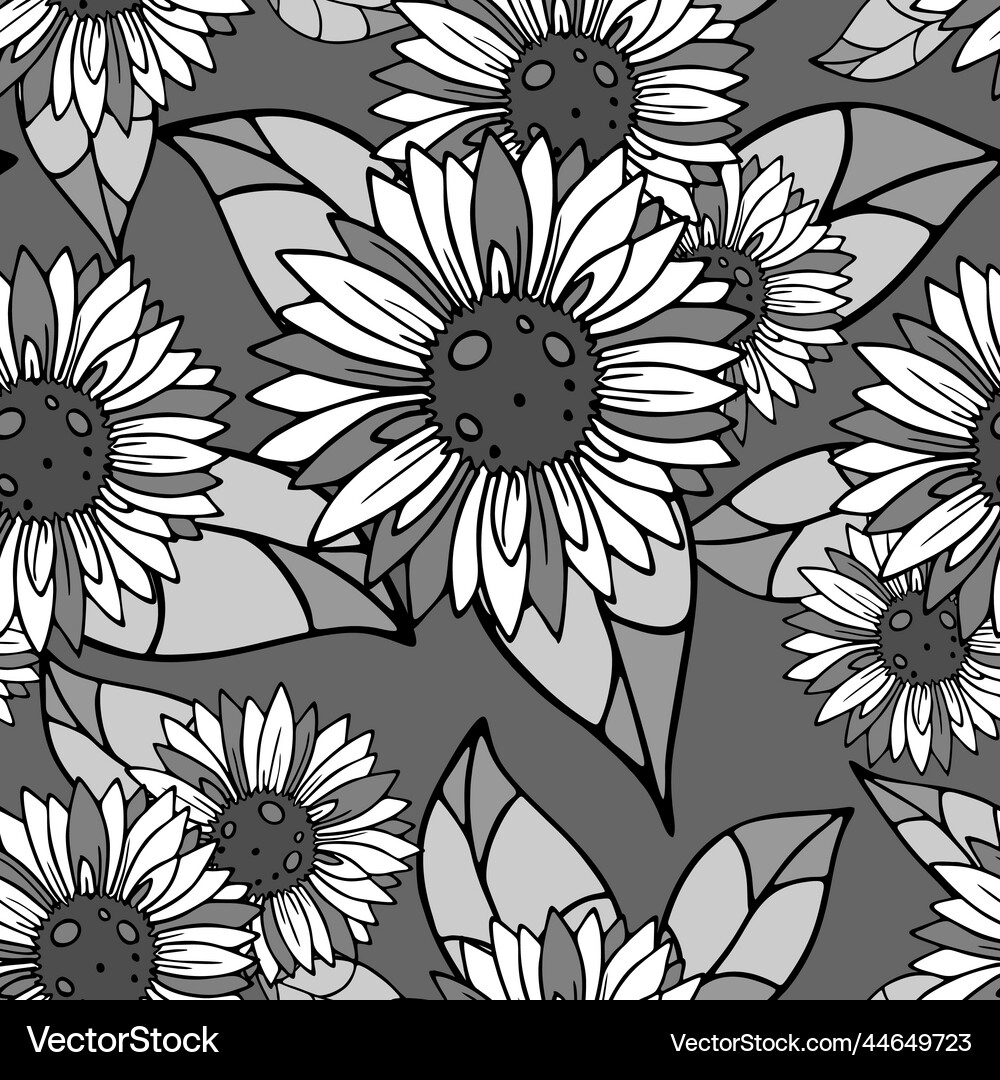 Bright seamless pattern of large black and white Vector Image