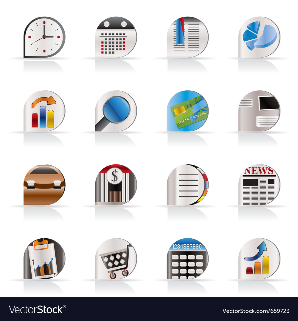 Business and office realistic internet icons