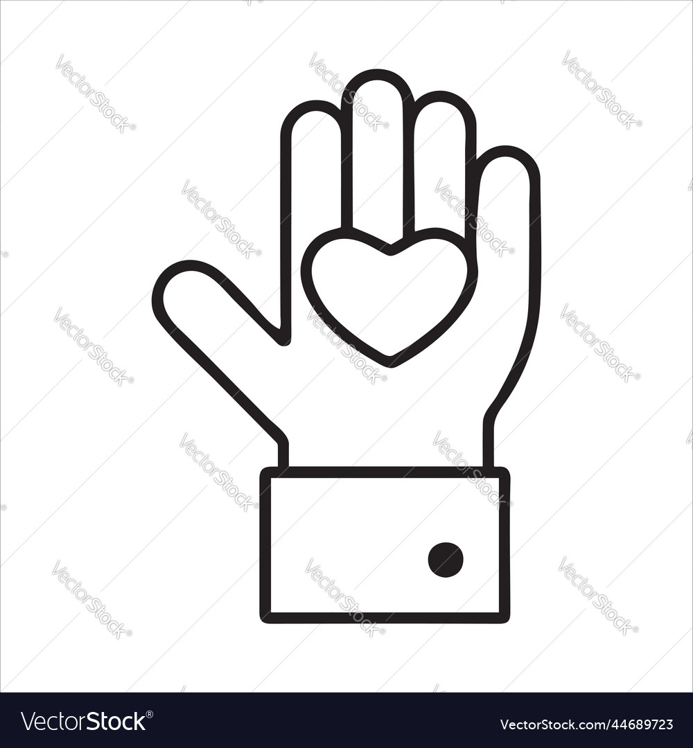 Charity donation pictogram logo icon hand line