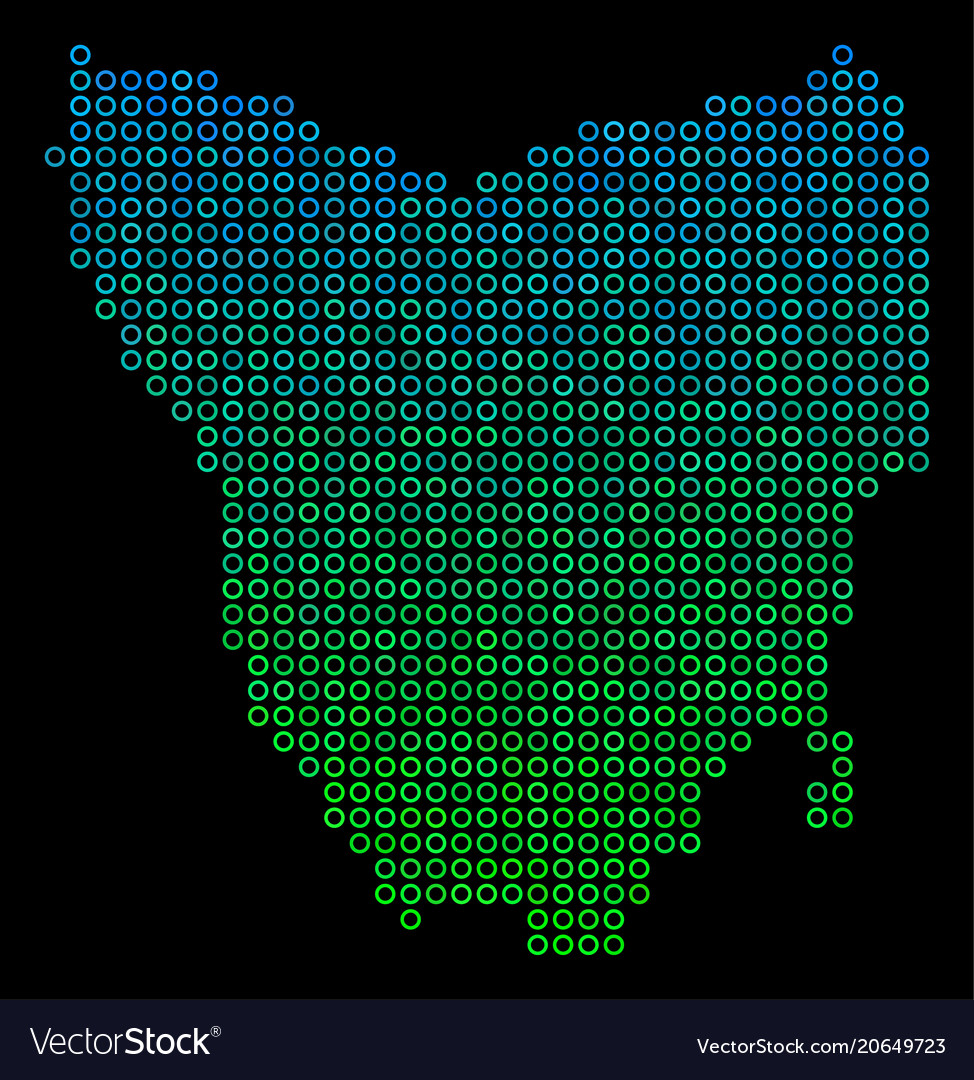 Circle dot tasmania island map