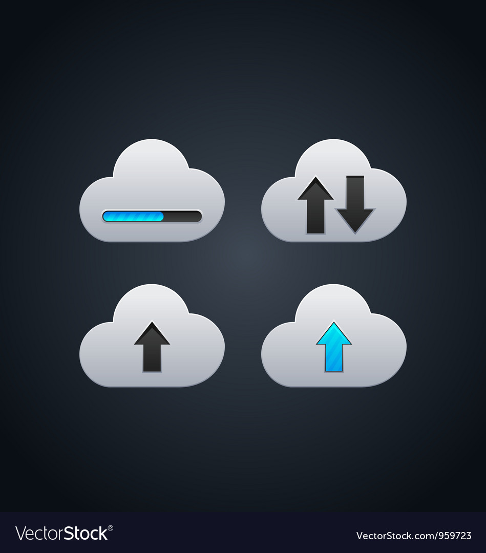 Cloud computing concept with arrows