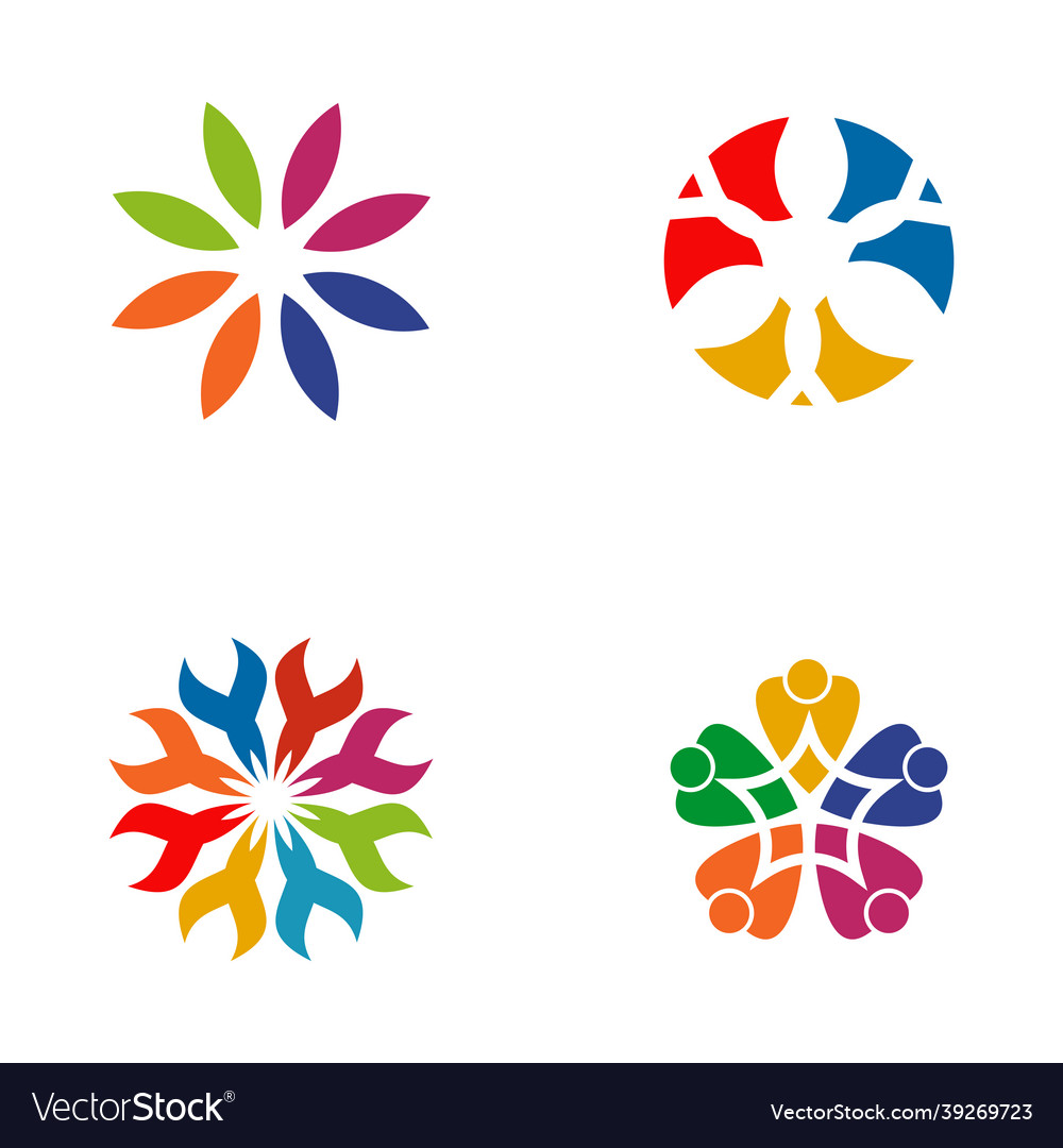 Community adoption care teamwork logo design