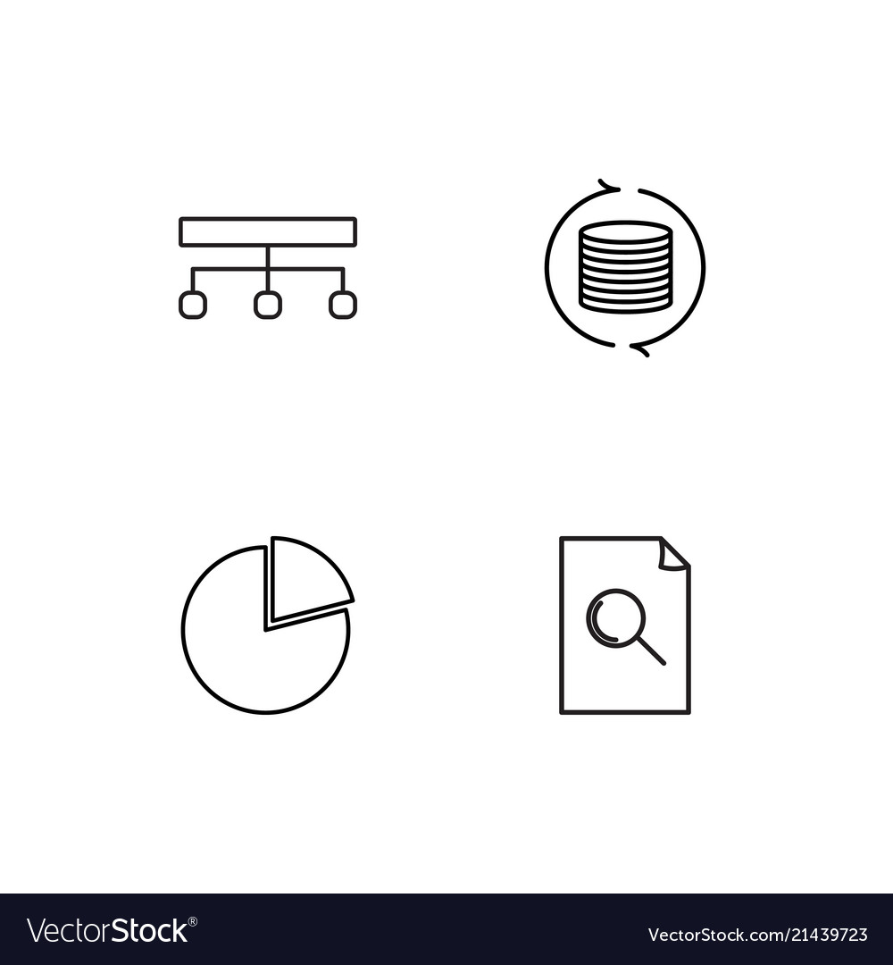 Data analytics linear icons set simple outline