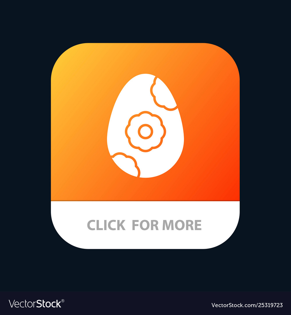 Egg easter flower mobile app button android Vector Image Egg easter flower mobile app button android