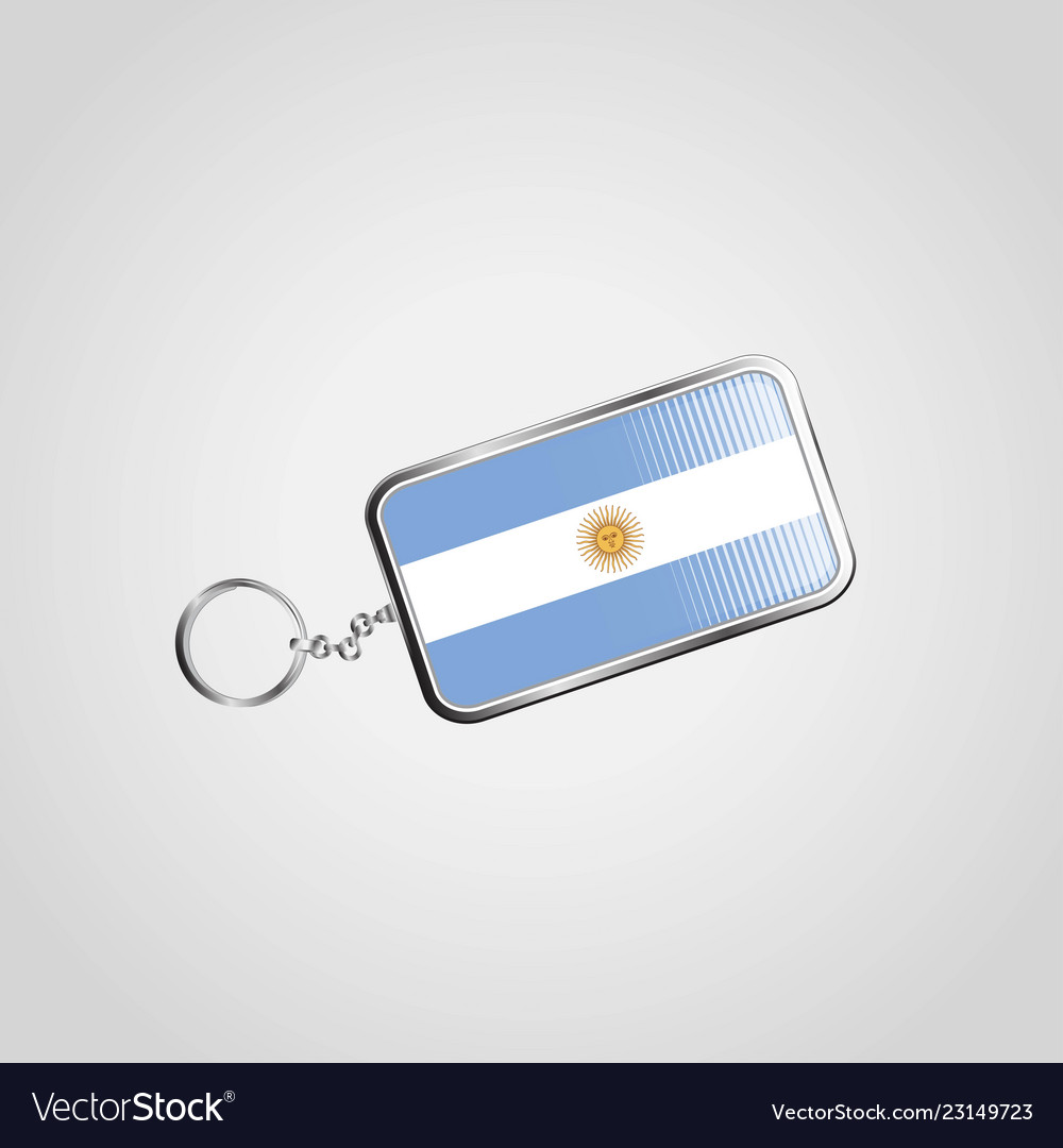 Flag key chain design vector image Flag key chain design