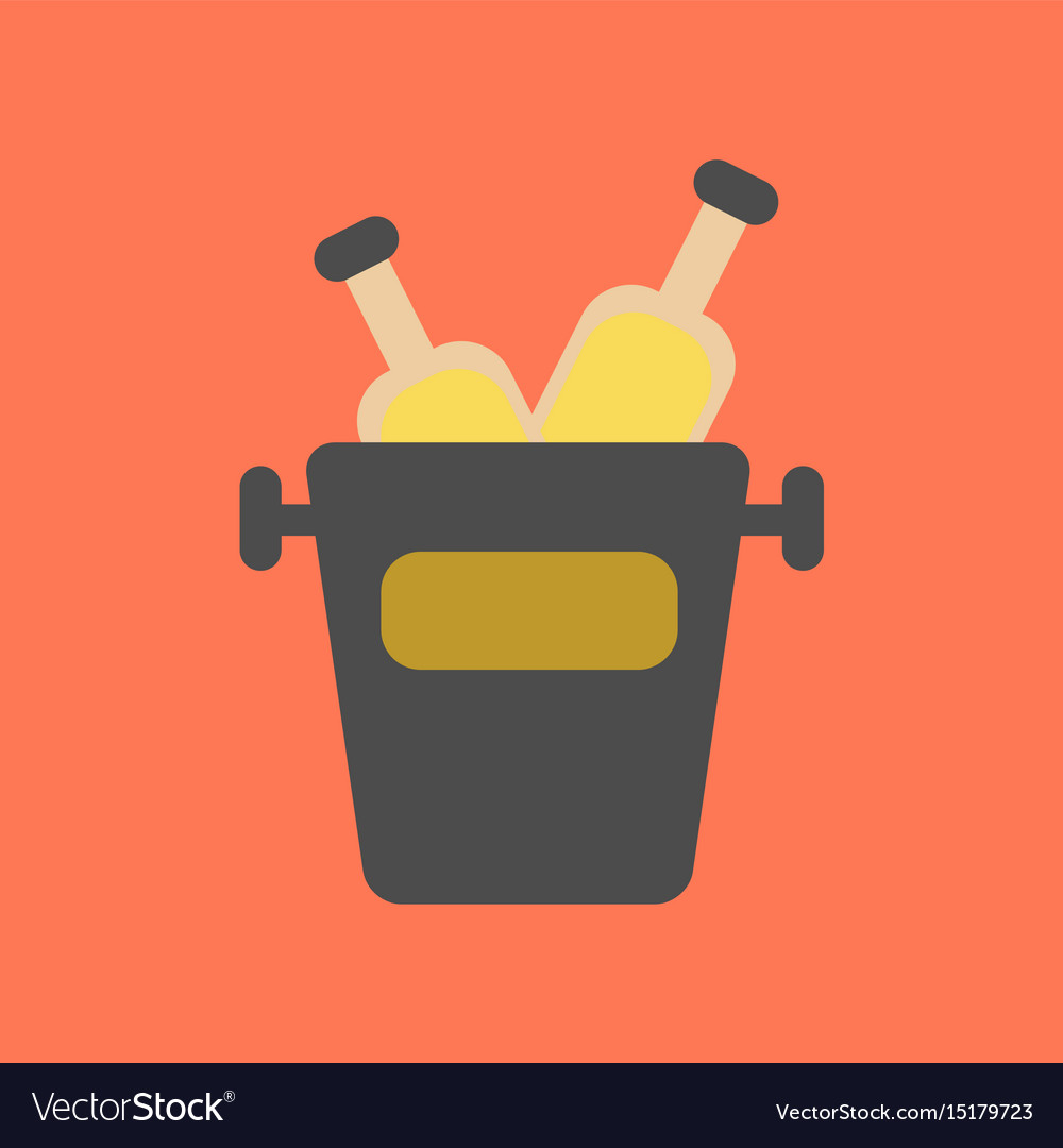 Flat icon on background bottle bucket
