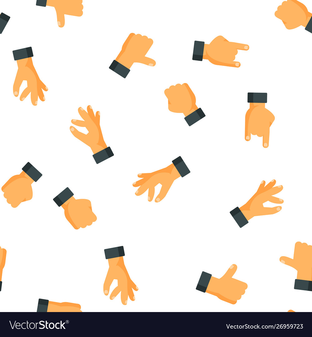 Gesture elements seamless pattern vector image Gesture elements seamless pattern