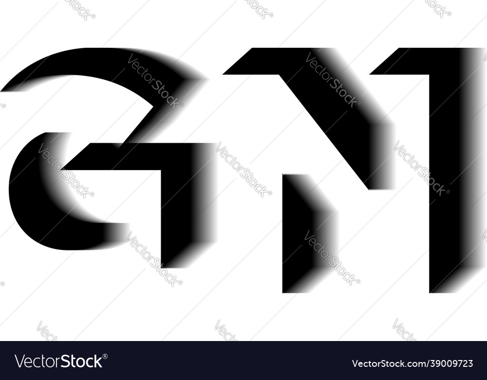 Gn monogram shadow shape style