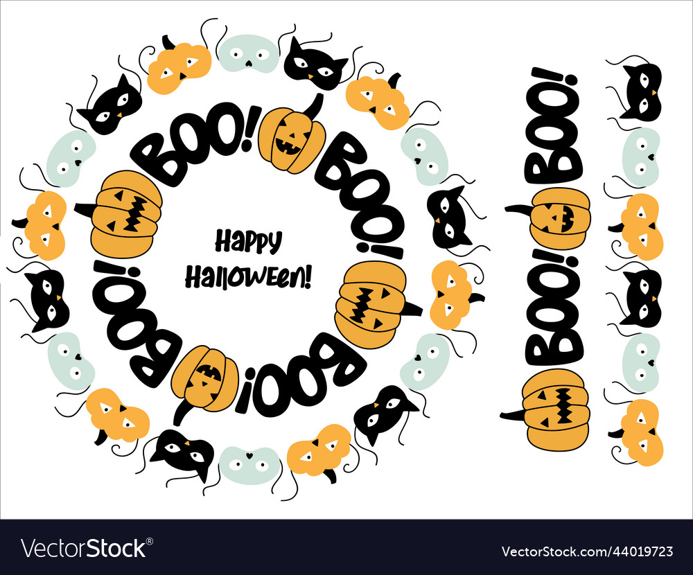 Halloween of pattern frames Vector Image Halloween of pattern frames
