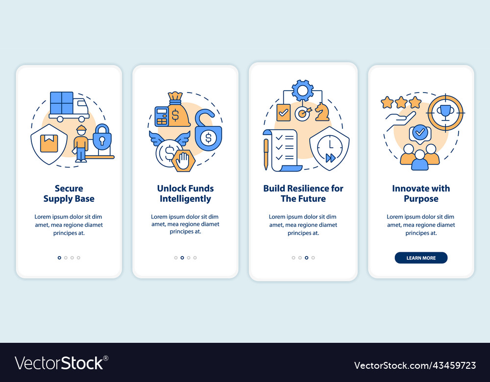 Immediate attention areas onboarding mobile app vector image Immediate attention areas onboarding mobile app