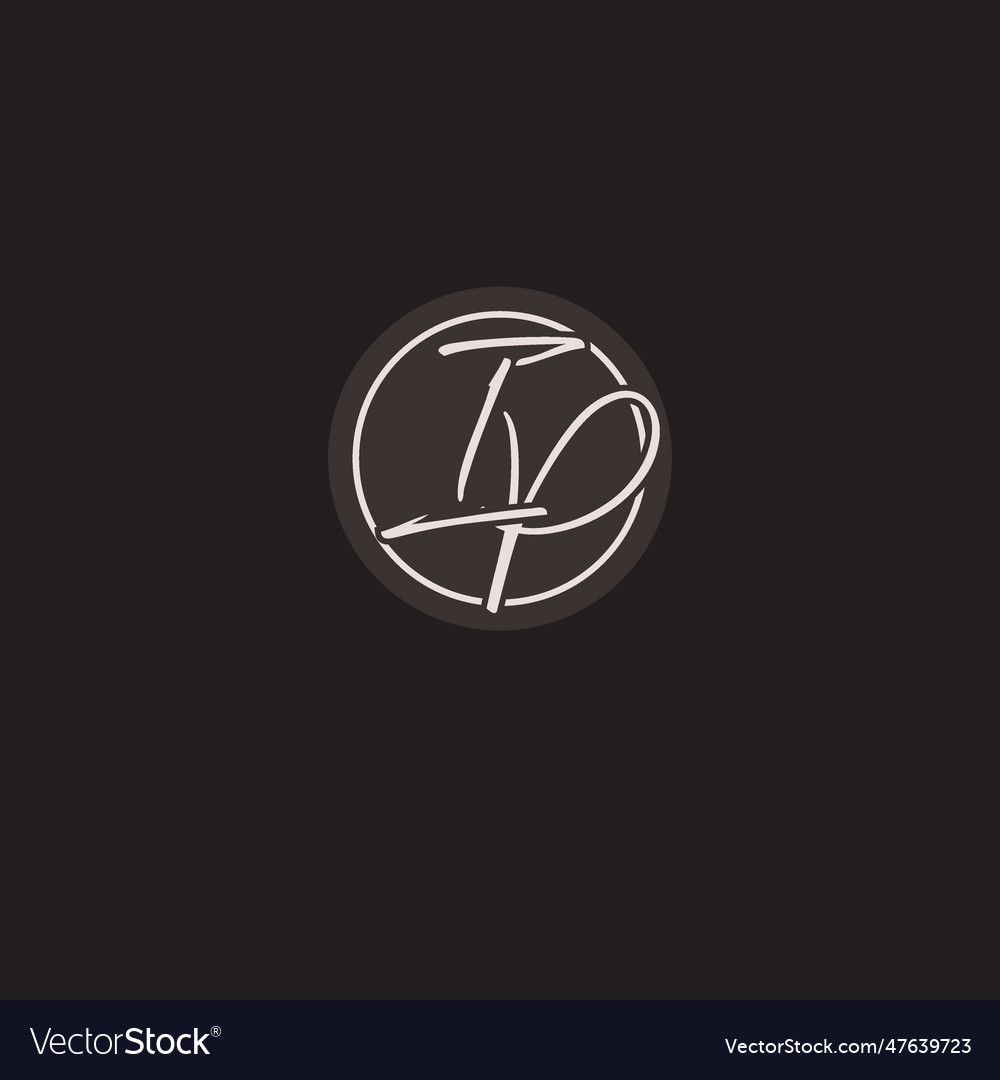 Initials ip logo monogram with simple circle line