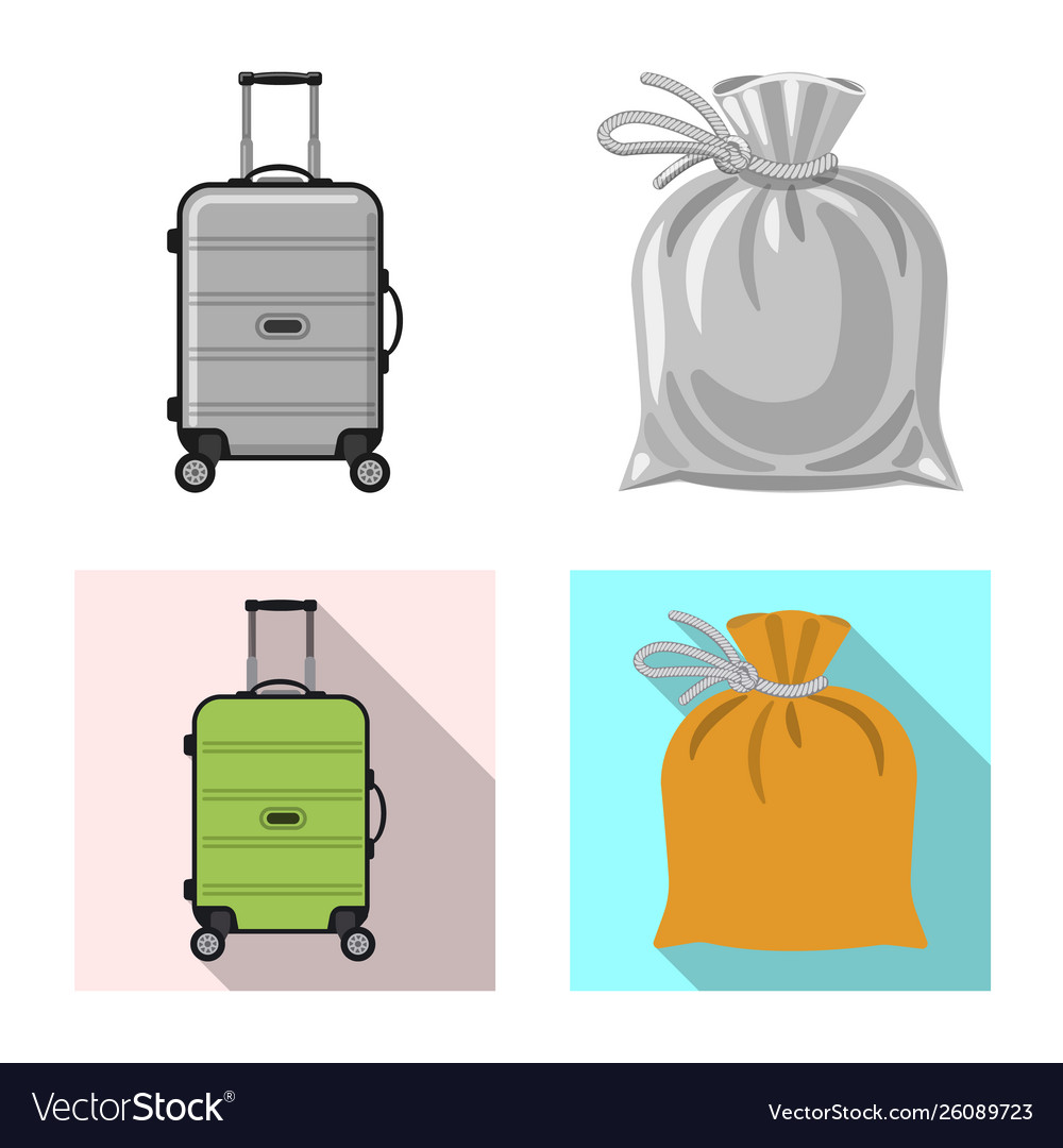 Isolated object suitcase and baggage logo set