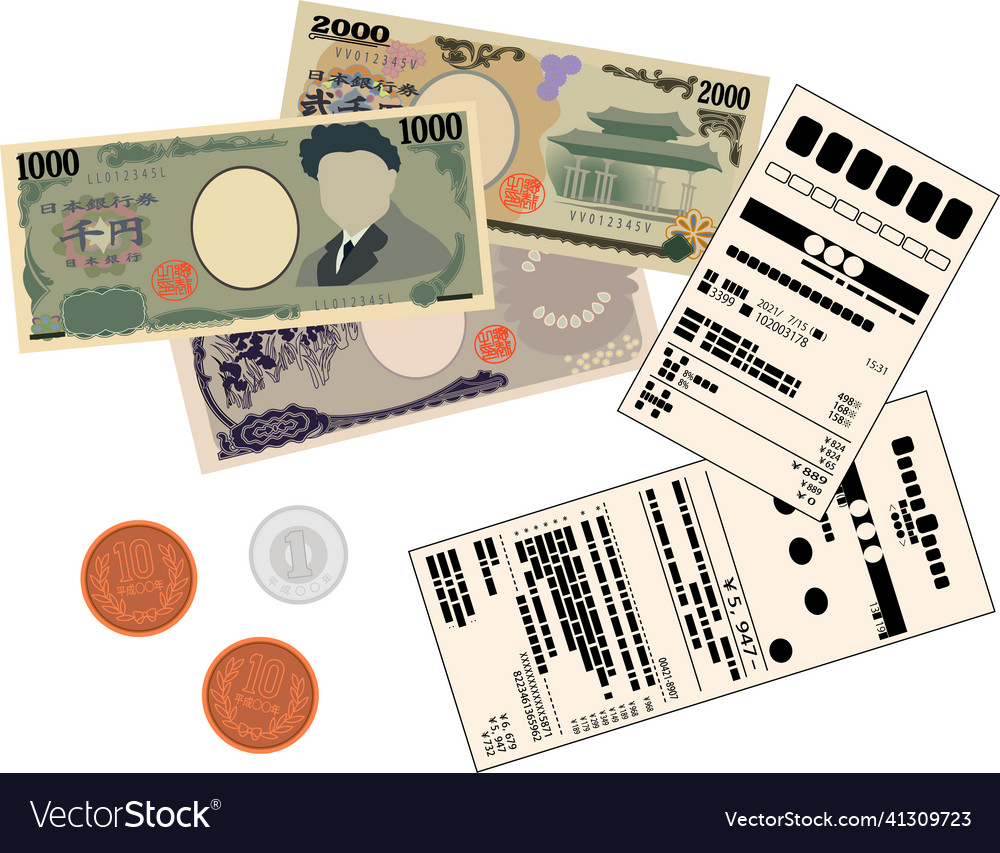 japanese-yen-bills-and-yen-coins-royalty-free-vector-image