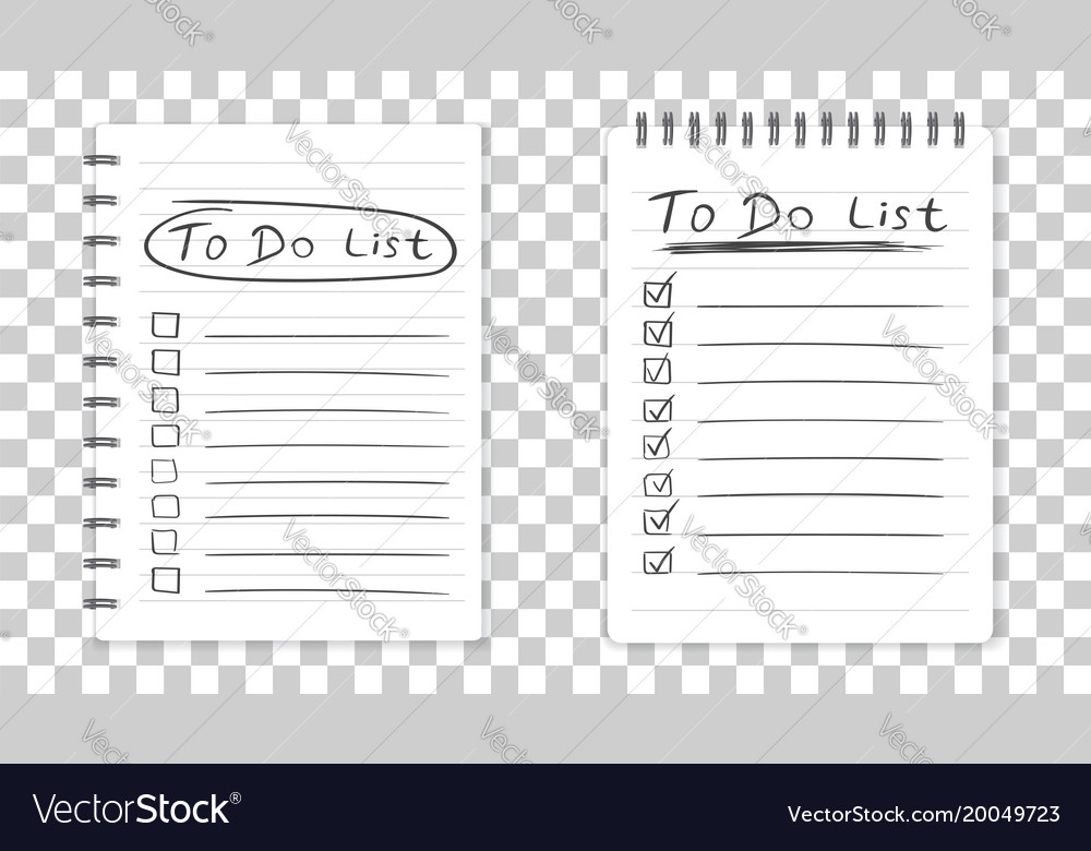Realistic notepad with spiral to do list icon