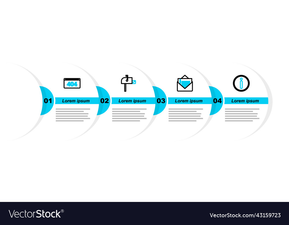 Set line information envelope open mail box vector image Set line information envelope open mail box