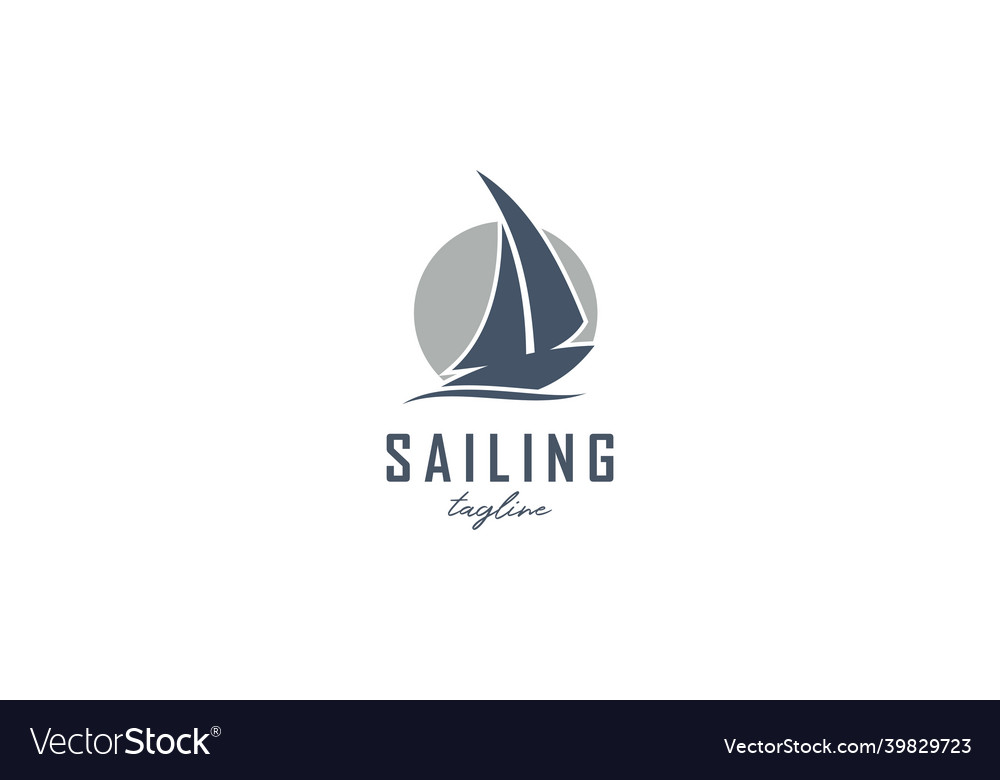 Einfache Segelyacht Silhouette Logo Design vector image Einfache Segelyacht Silhouette Logo Design