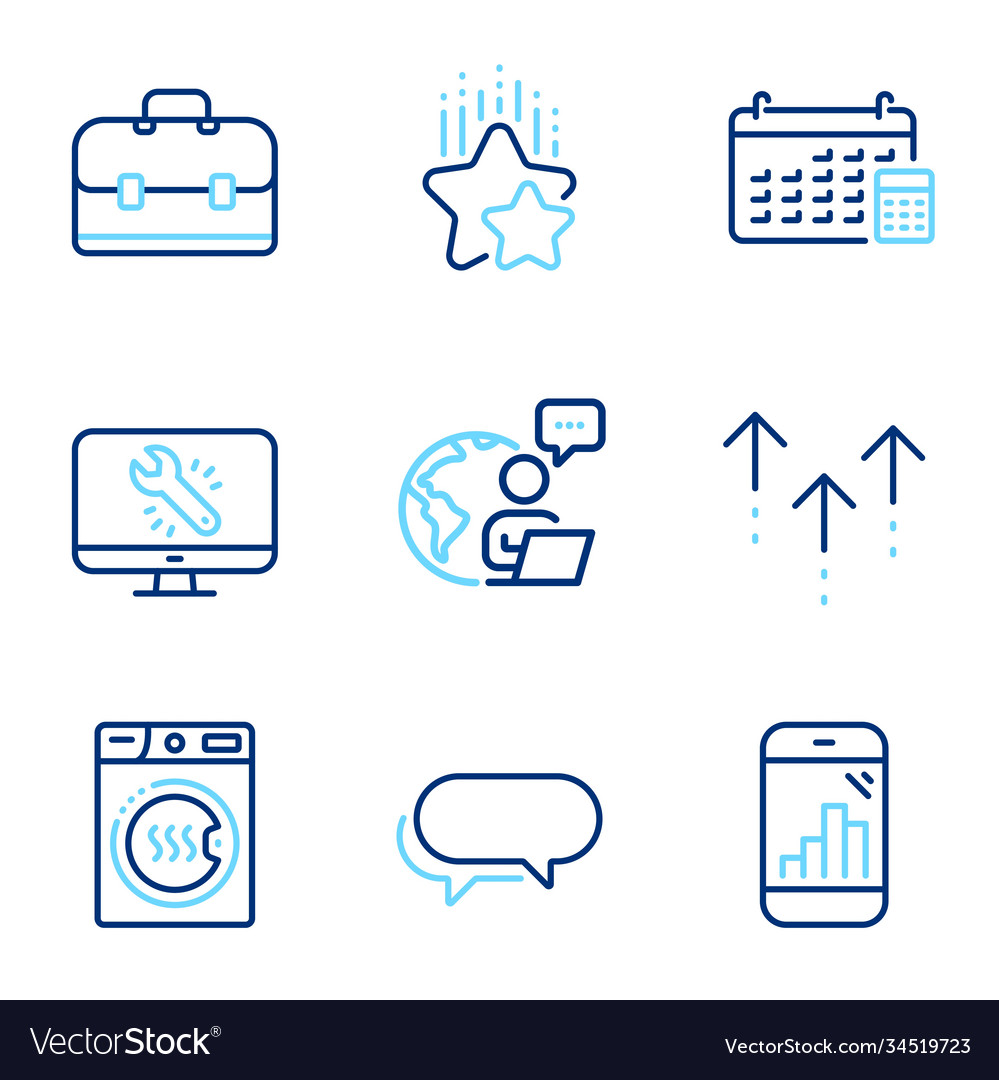 Technology icons set included icon as swipe up vector image Technology icons set included icon as swipe up