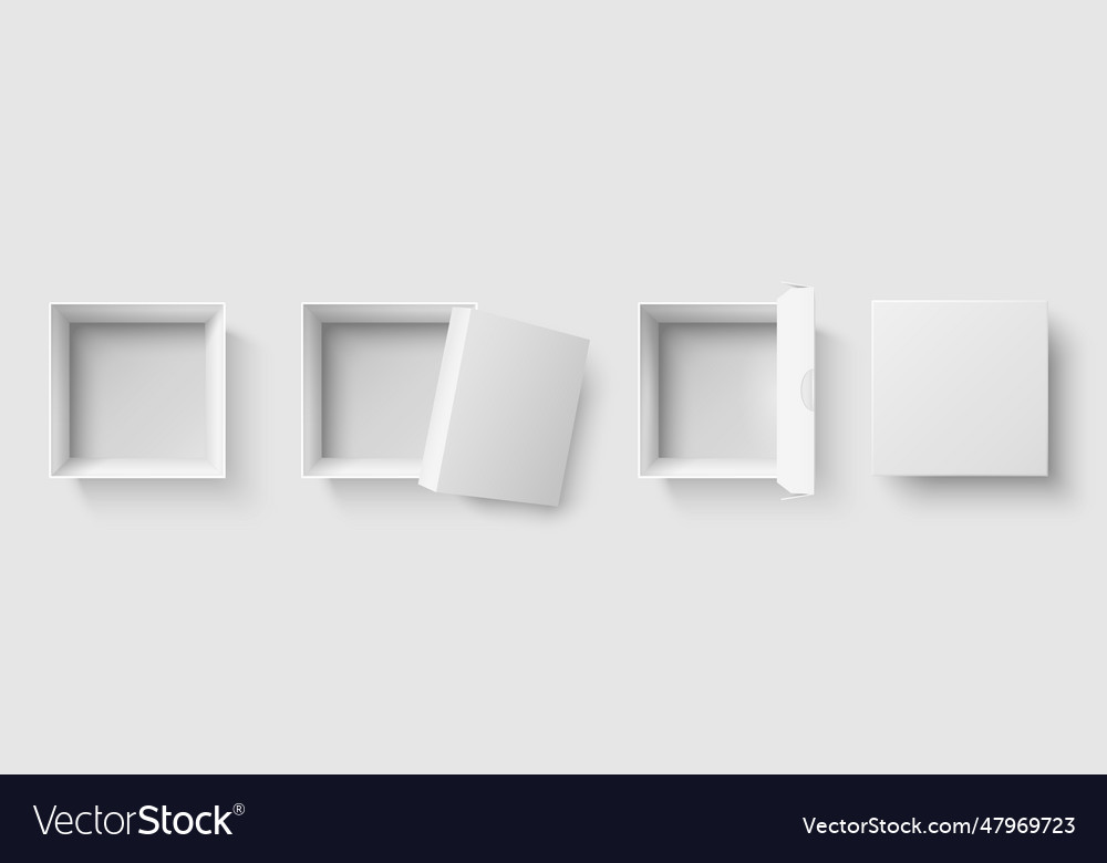 Top view box open package square boxes