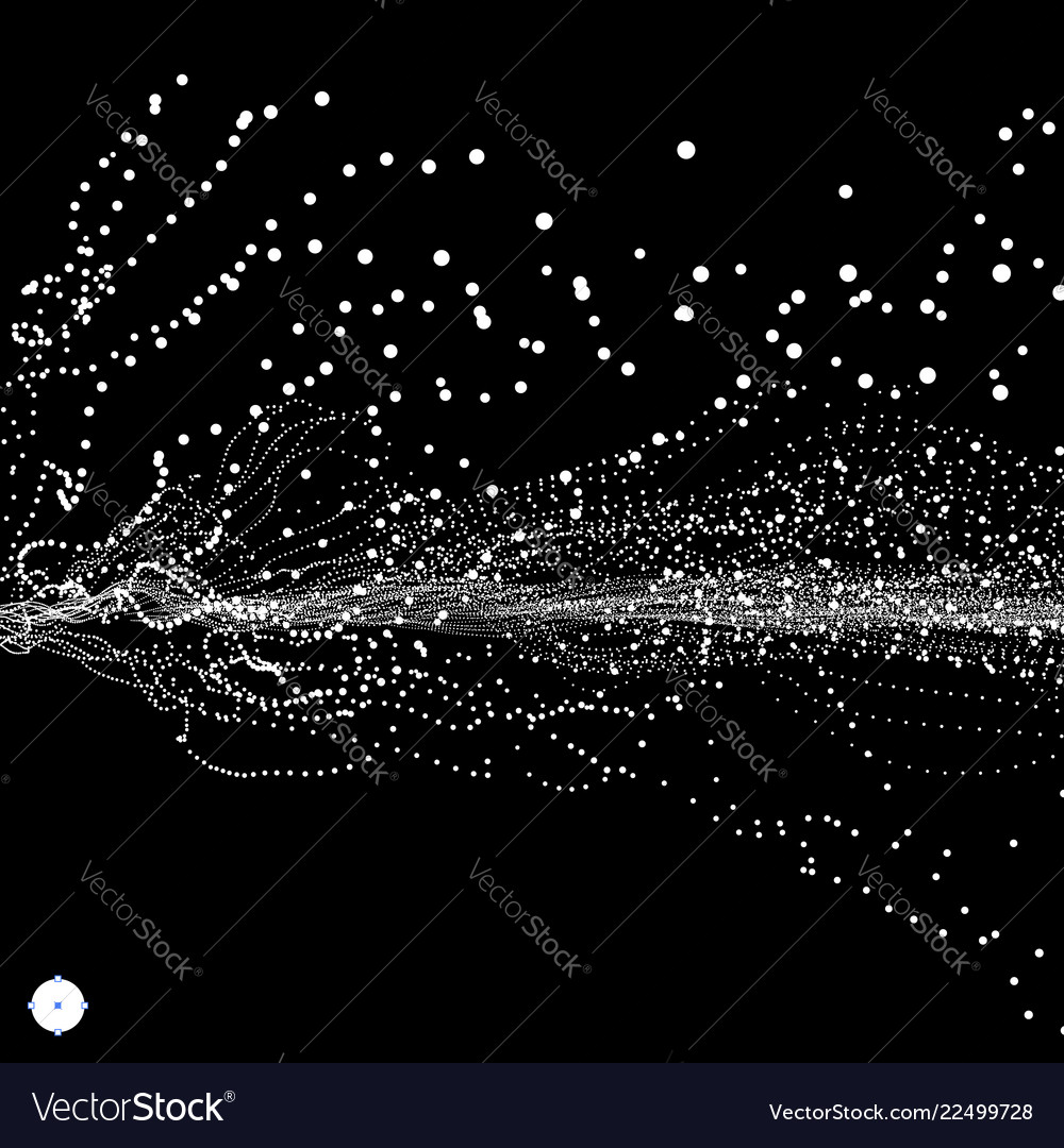 Array with dynamic emitted particles water splash vector image Array with dynamic emitted particles water splash