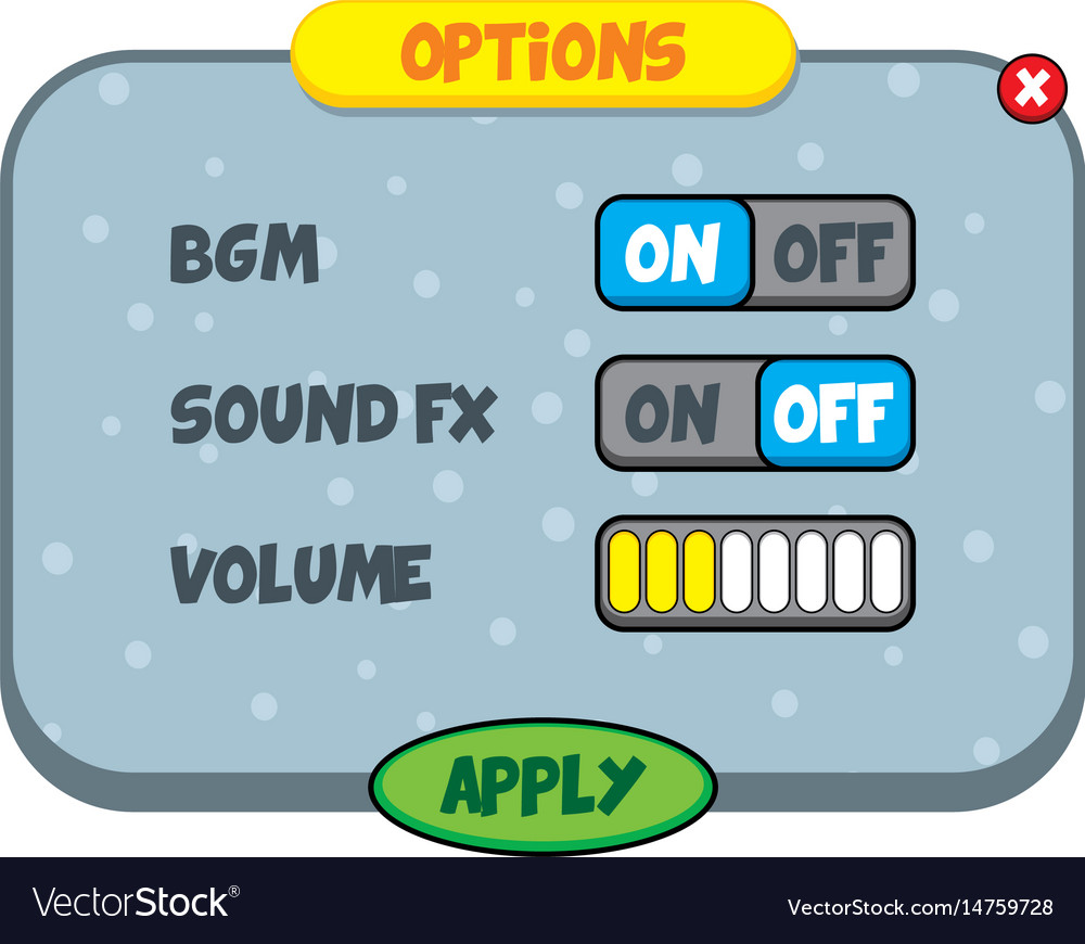 Color game asset menu icon button