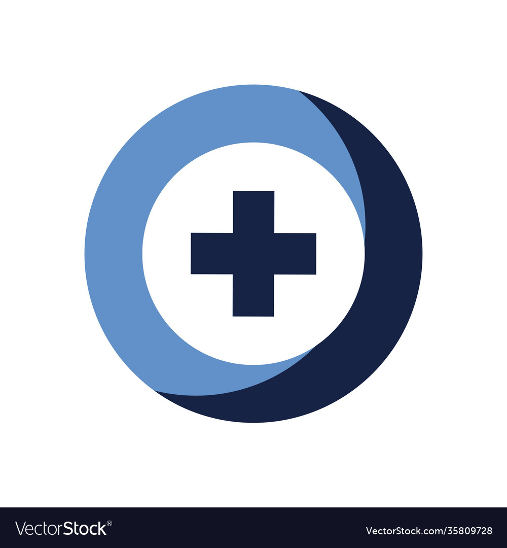 Cross inside button flat style icon design