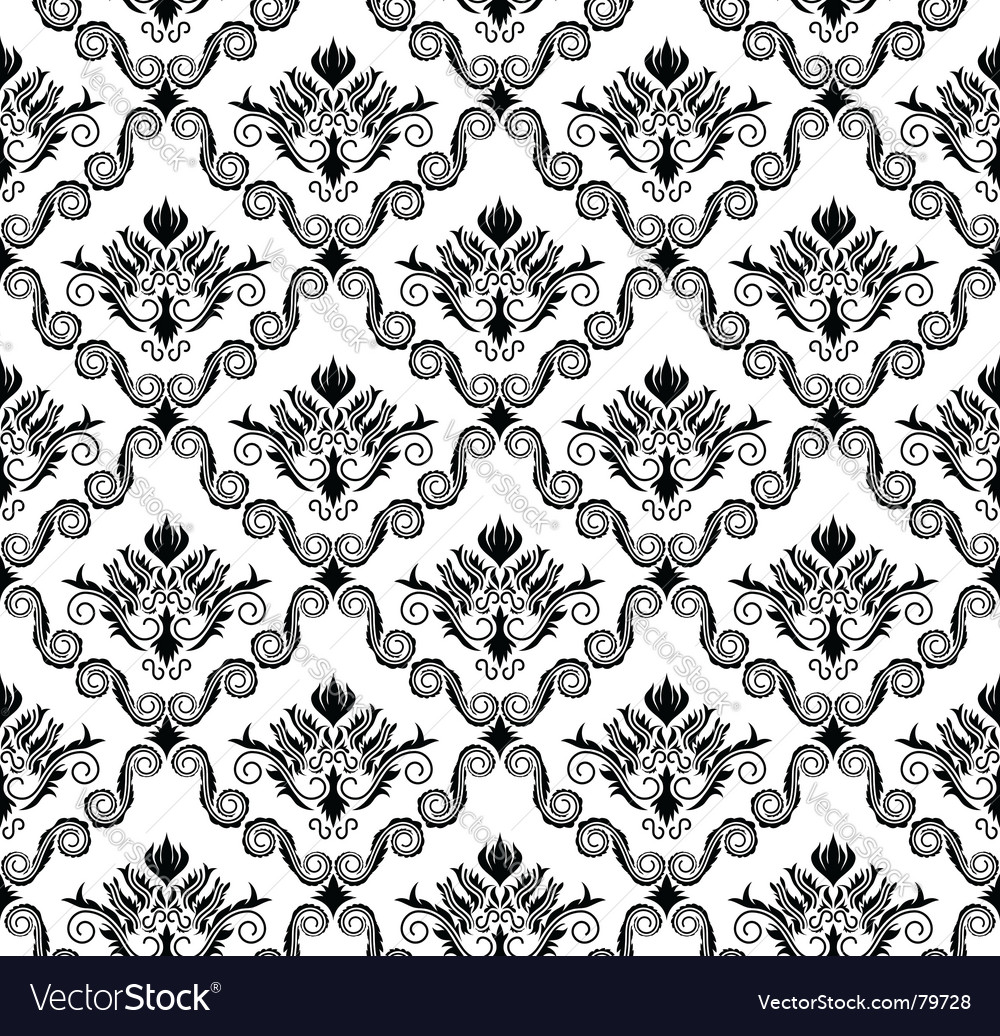 Damask pattern Royalty Free Vector Image VectorStock